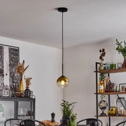 hofstein Suspension Verre 15 cm Koyoto Or, Clair, 1 lumière