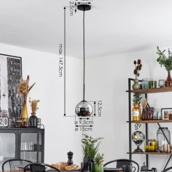 Suspension Verre Fumé-hofstein Suspension Verre 15 cm Koyoto Chrome, Fumé, 1 lumière