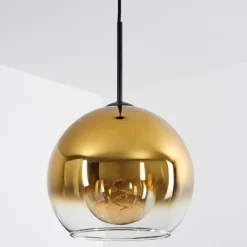 hofstein Suspension Verre 25 cm Koyoto Or, Clair, 1 lumière