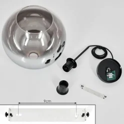 Suspension Verre Fumé-hofstein Suspension Verre 25 cm Koyoto Chrome, Clair, Fumé, 1 lumière