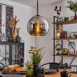 Suspension Verre Fumé-hofstein Suspension Verre 25 cm Koyoto Chrome, Fumé, 1 lumière