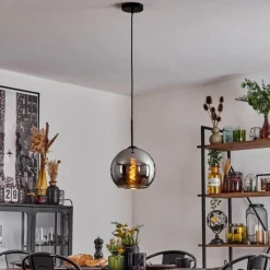 Suspension Verre Fumé-hofstein Suspension Verre 25 cm Koyoto Chrome, Fumé, 1 lumière