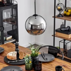 Suspension Verre Fumé-hofstein Suspension Verre 25 cm Koyoto Chrome, Fumé, 1 lumière