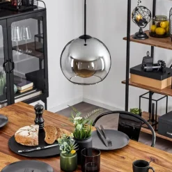 Suspension Verre Fumé-hofstein Suspension Verre 25 cm Koyoto Clair, Fumé, 1 lumière