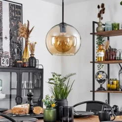 hofstein Suspension Verre 25 cm Koyoto Ambre, 1 lumière