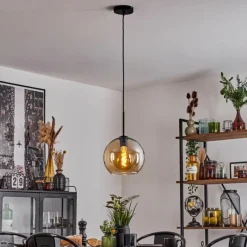 hofstein Suspension Verre 25 cm Koyoto Ambre, 1 lumière