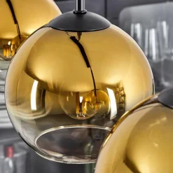 hofstein Suspension Verre 15 cm Koyoto Or, Clair, 3 lumières