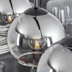 Suspension Verre Fumé-hofstein Suspension Verre 15 cm Koyoto Clair, Fumé, 3 lumières