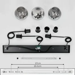 Suspension Verre Fumé-hofstein Suspension Verre 15 cm Koyoto Clair, Fumé, 3 lumières