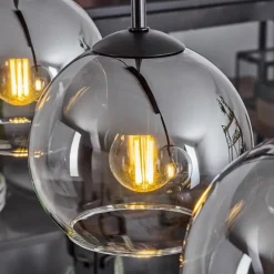 Suspension Verre Fumé-hofstein Suspension Verre 15 cm Koyoto Clair, Fumé, 3 lumières