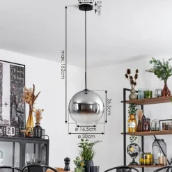 Suspension Verre Fumé-hofstein Suspension Verre 30 cm Koyoto Clair, Fumé, 1 lumière