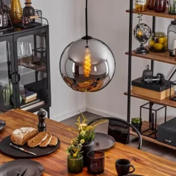 hofstein Suspension Verre 30 cm Koyoto Chrome, 1 lumière