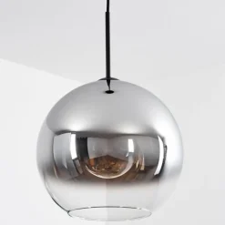 Suspension Verre Fumé-hofstein Suspension Verre 30 cm Koyoto Chrome, Clair, Fumé, 1 lumière