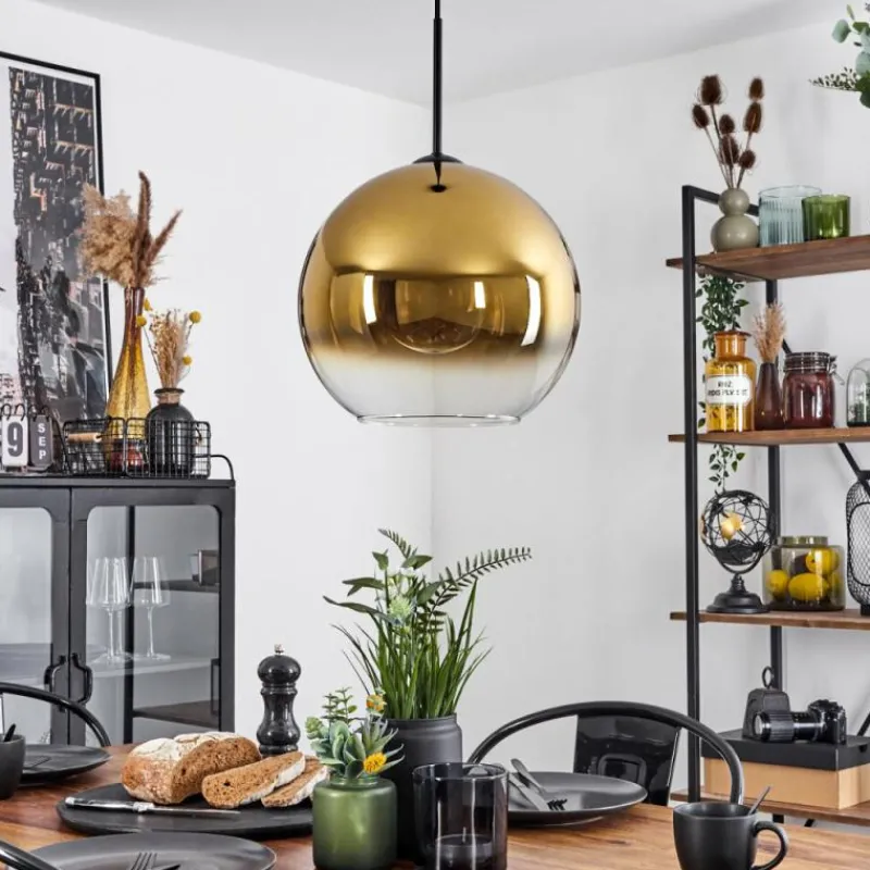 hofstein Suspension Verre 30 cm Koyoto Or, Clair, 1 lumière