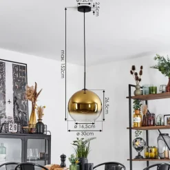 hofstein Suspension Verre 30 cm Koyoto Or, Clair, 1 lumière