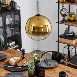 hofstein Suspension Verre 30 cm Koyoto Or, Clair, 1 lumière