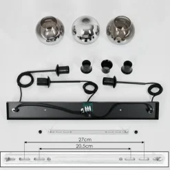 Suspension Verre Fumé-hofstein Suspension Verre 15 cm Koyoto Chrome, Clair, Fumé, 3 lumières