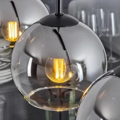Suspension Verre Fumé-hofstein Suspension Verre 15 cm Koyoto Chrome, Clair, Fumé, 3 lumières