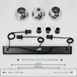 Suspension Verre Fumé-hofstein Suspension Verre 15 cm Koyoto Chrome, Fumé, 3 lumières