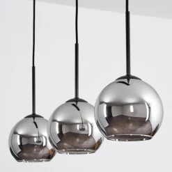 Suspension Verre Fumé-hofstein Suspension Verre 15 cm Koyoto Chrome, Fumé, 3 lumières