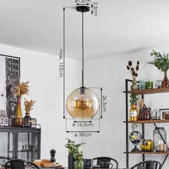 hofstein Suspension Verre 30 cm Koyoto Ambre, 1 lumière