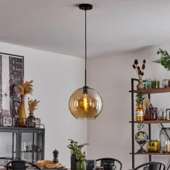 hofstein Suspension Verre 30 cm Koyoto Ambre, 1 lumière