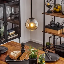 hofstein Suspension Verre 15 cm Koyoto Ambre, 1 lumière