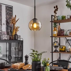 hofstein Suspension Verre 15 cm Koyoto Ambre, 1 lumière