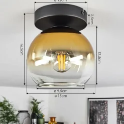 hofstein Suspension Verre 15 cm Koyoto Or, Clair, 1 lumière