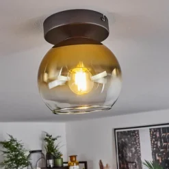 hofstein Suspension Verre 15 cm Koyoto Or, Clair, 1 lumière