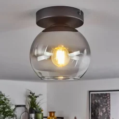 Suspension Verre Fumé-hofstein Suspension Verre 15 cm Koyoto Chrome, Clair, Fumé, 1 lumière