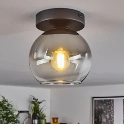 Suspension Verre Fumé-hofstein Suspension Verre 15 cm Koyoto Clair, Fumé, 1 lumière