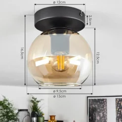 hofstein Suspension Verre 15 cm Koyoto Ambre, 1 lumière