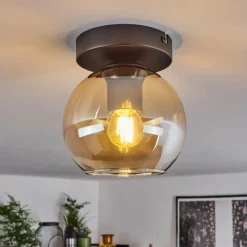 hofstein Suspension Verre 15 cm Koyoto Ambre, 1 lumière