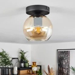 hofstein Suspension Verre 15 cm Koyoto Ambre, 1 lumière