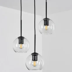 hofstein Suspension Verre 15 cm Koyoto Clair, 3 lumières