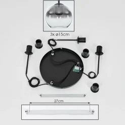 Suspension Verre Fumé-hofstein Suspension Verre 15 cm Koyoto Clair, Fumé, 3 lumières