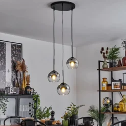 Suspension Verre Fumé-hofstein Suspension Verre 15 cm Koyoto Clair, Fumé, 3 lumières