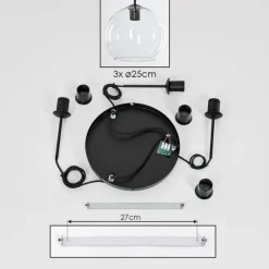 hofstein Suspension Verre 25 cm Koyoto Clair, 3 lumières