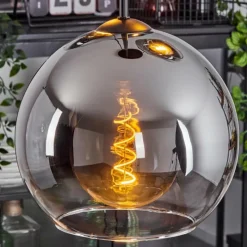 Suspension Verre Fumé-hofstein Suspension Verre 25 cm Koyoto Chrome, Clair, Fumé, 3 lumières