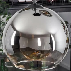 Suspension Verre Fumé-hofstein Suspension Verre 25 cm Koyoto Chrome, Clair, Fumé, 3 lumières