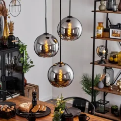 Suspension Verre Fumé-hofstein Suspension Verre 25 cm Koyoto Chrome, Fumé, 3 lumières