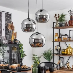 Suspension Verre Fumé-hofstein Suspension Verre 25 cm Koyoto Chrome, Fumé, 3 lumières