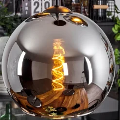 Suspension Verre Fumé-hofstein Suspension Verre 25 cm Koyoto Chrome, Fumé, 3 lumières