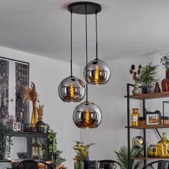 Suspension Verre Fumé-hofstein Suspension Verre 25 cm Koyoto Chrome, Fumé, 3 lumières