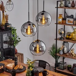 Suspension Verre Fumé-hofstein Suspension Verre 25 cm Koyoto Clair, Fumé, 3 lumières