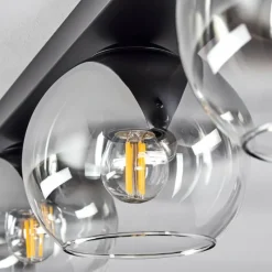 Suspension Verre Fumé-hofstein Suspension Verre 15 cm Koyoto Chrome, Clair, Fumé, 4 lumières