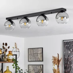 Suspension Verre Fumé-hofstein Suspension Verre 15 cm Koyoto Chrome, Clair, Fumé, 4 lumières