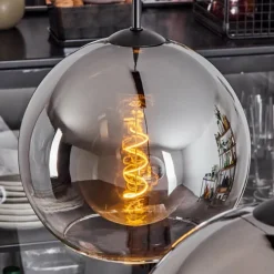 Suspension Verre Fumé-hofstein Suspension Verre 25 cm Koyoto Chrome, Clair, Fumé, 2 lumières