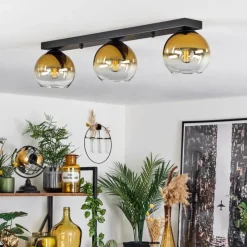 hofstein Suspension Verre 15 cm Koyoto Or, Clair, 3 lumières